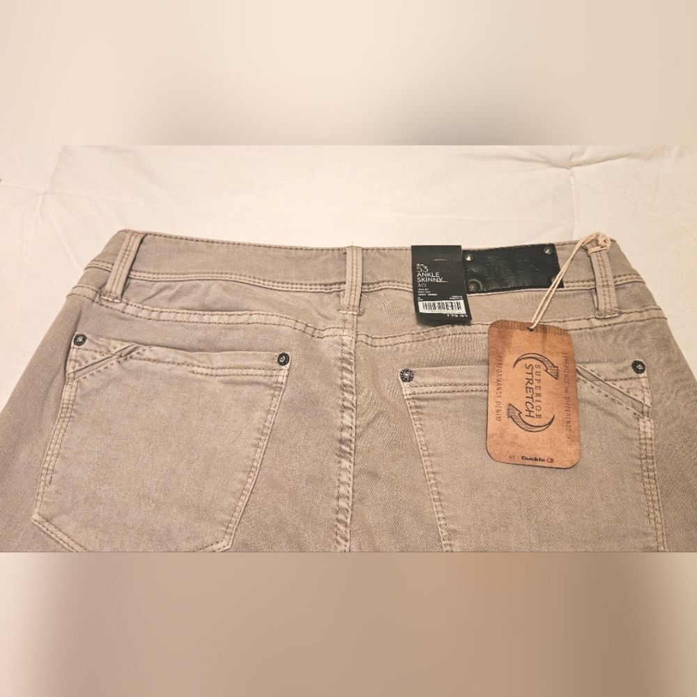 Buckle Black Jeans Womens Sz30 Tan Fit No. 53 Ankle Zip Skinny Denim Stretch NWT - Picture 7 of 16